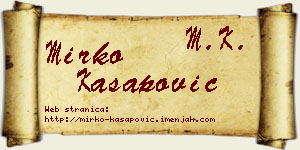 Mirko Kasapović vizit kartica
